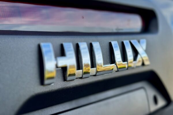 Hilux logo inside rental car in Christchurch, NZ